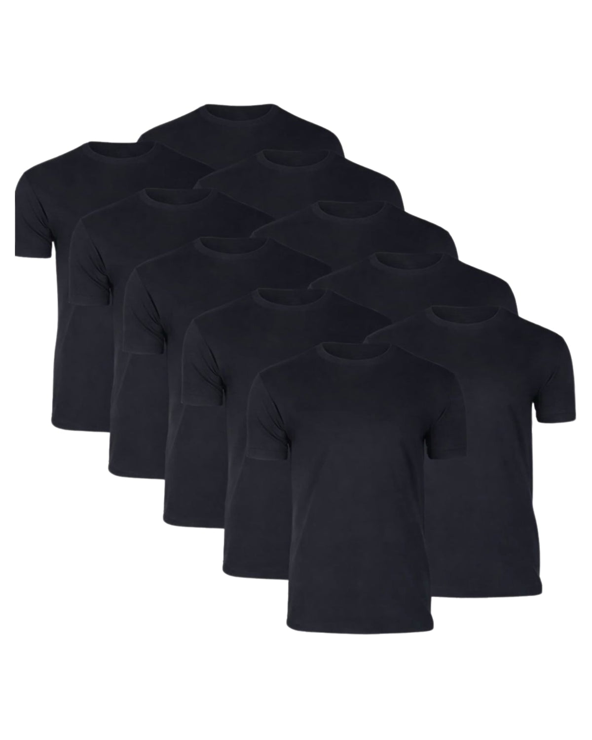 T-shirt der skjuler maven - Sort (10-pak)