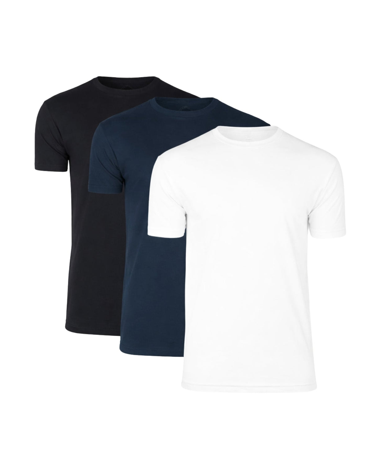 T-shirt der skjuler maven - Sort/Marineblå/Hvid (3-pak)