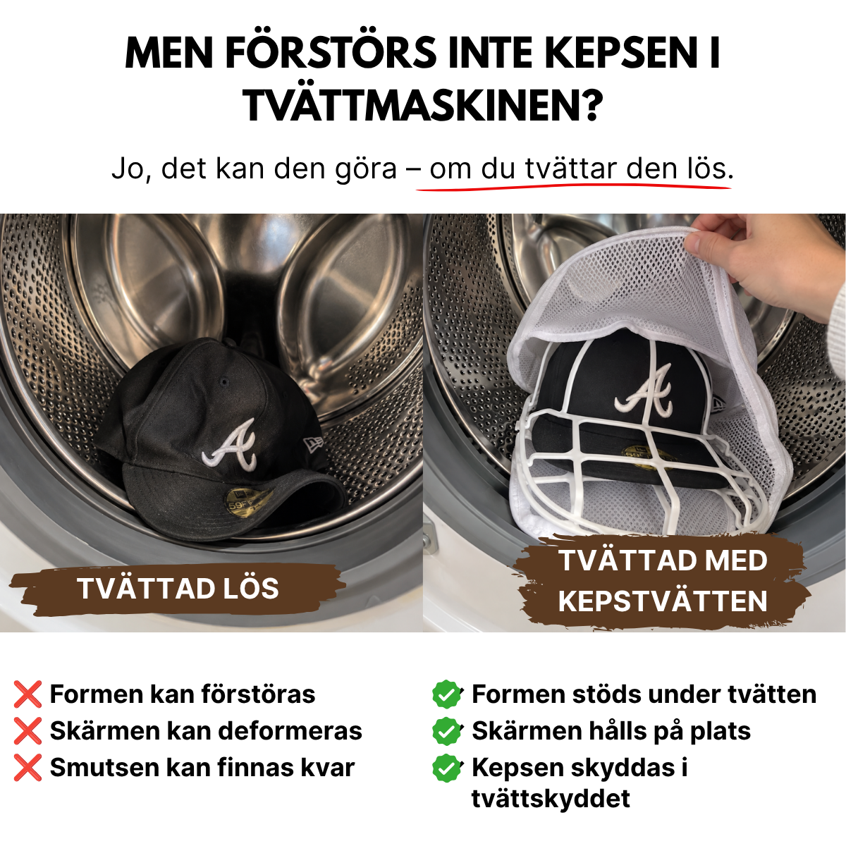 Kasketvasker - (Formholder + Premium vaskepose)