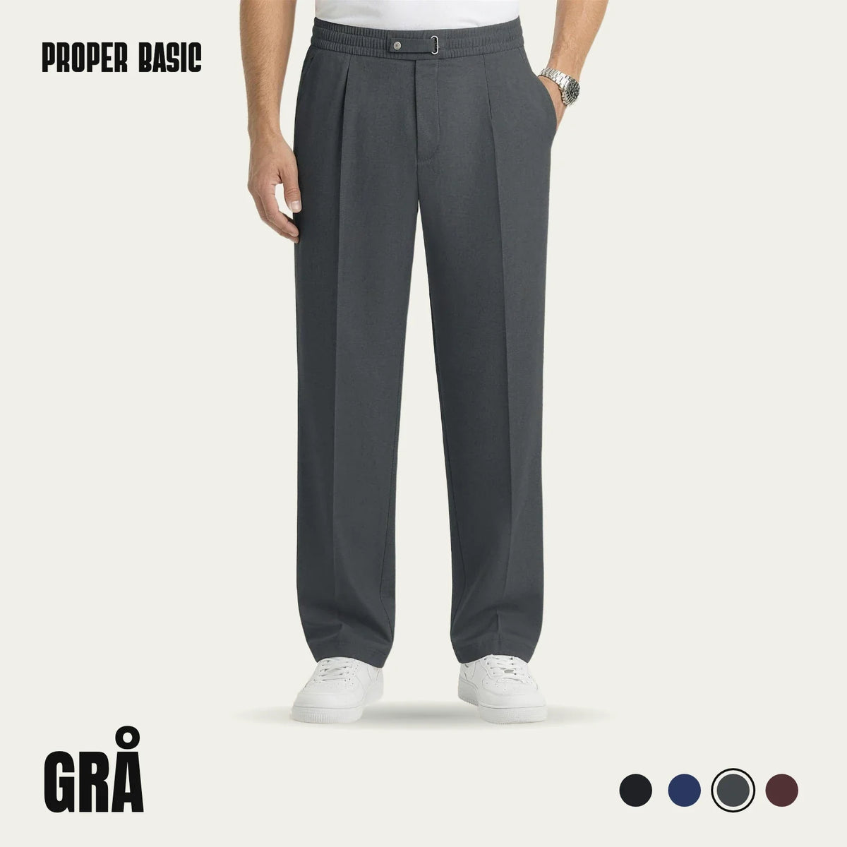 Proper Basic dressbukser i grå