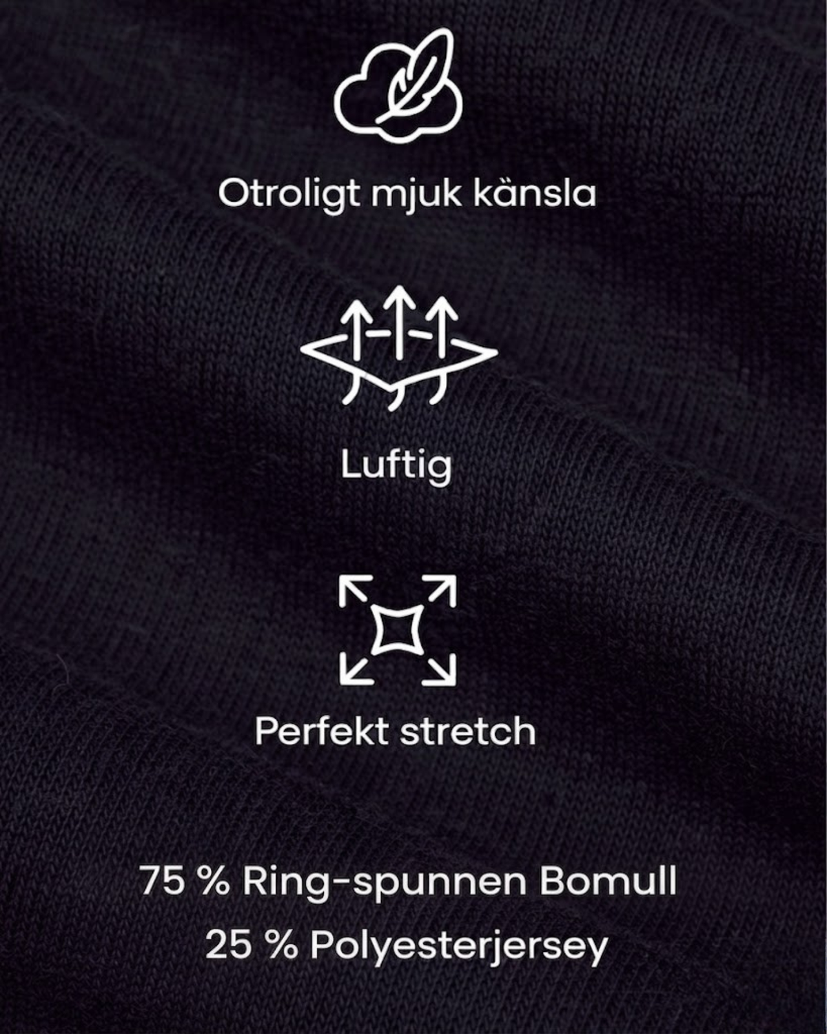 T-shirt der skjuler maven - Sort (6-pak)