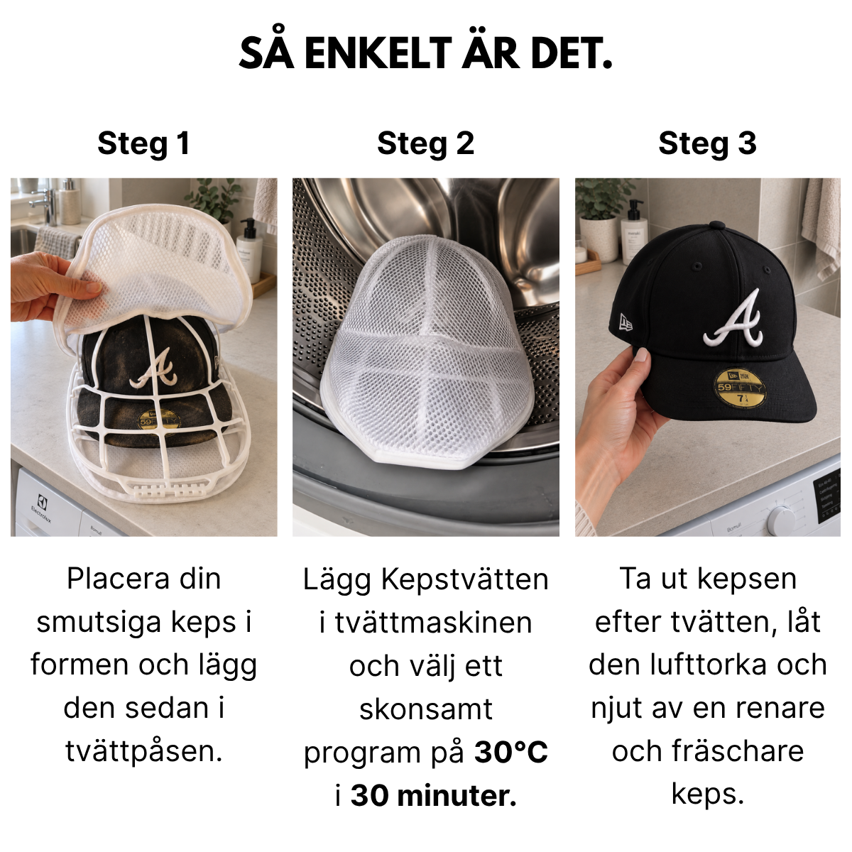 Kasketvasker - (Formholder + Premium vaskepose)