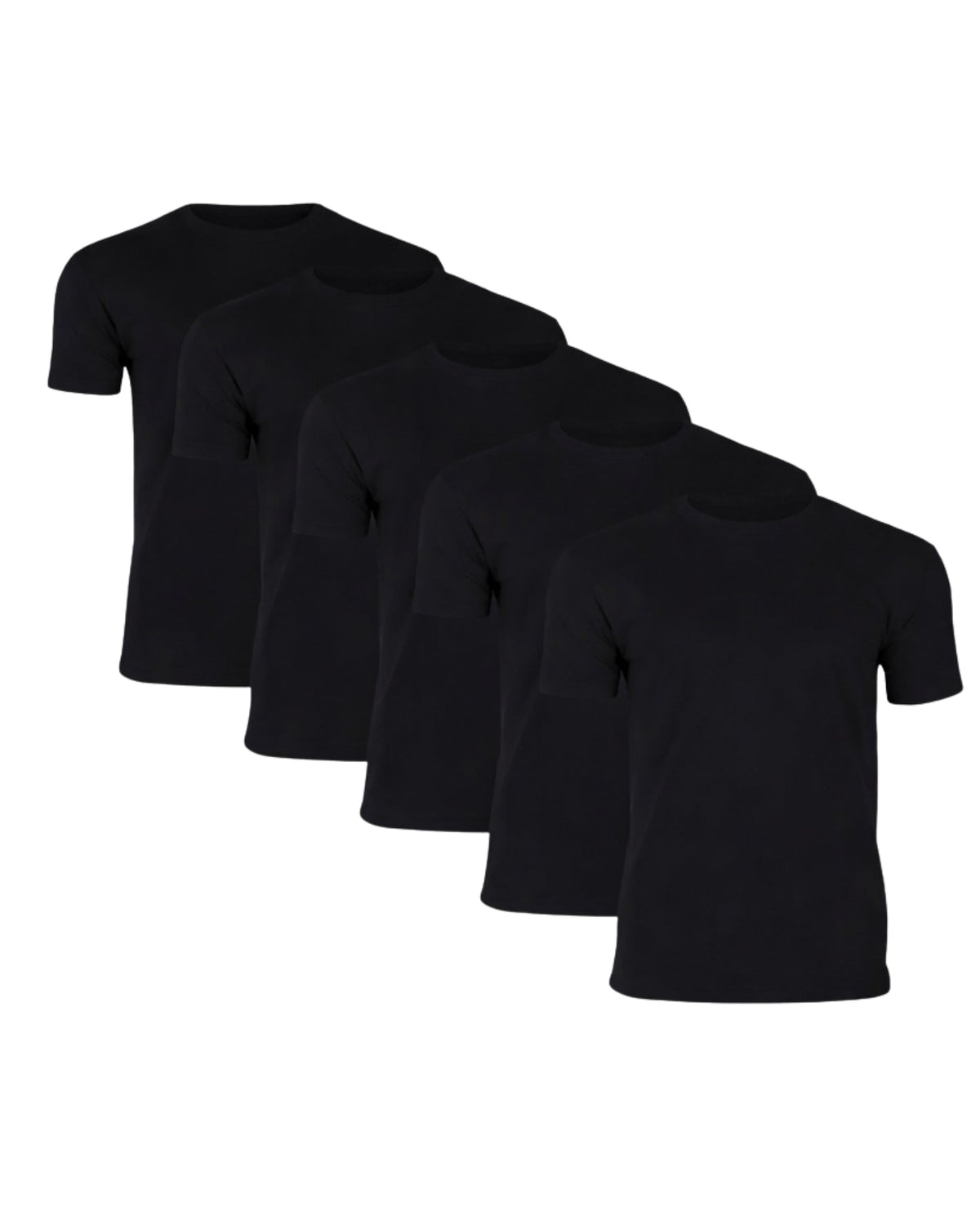 T-shirt der skjuler maven - Sort (6-pak)