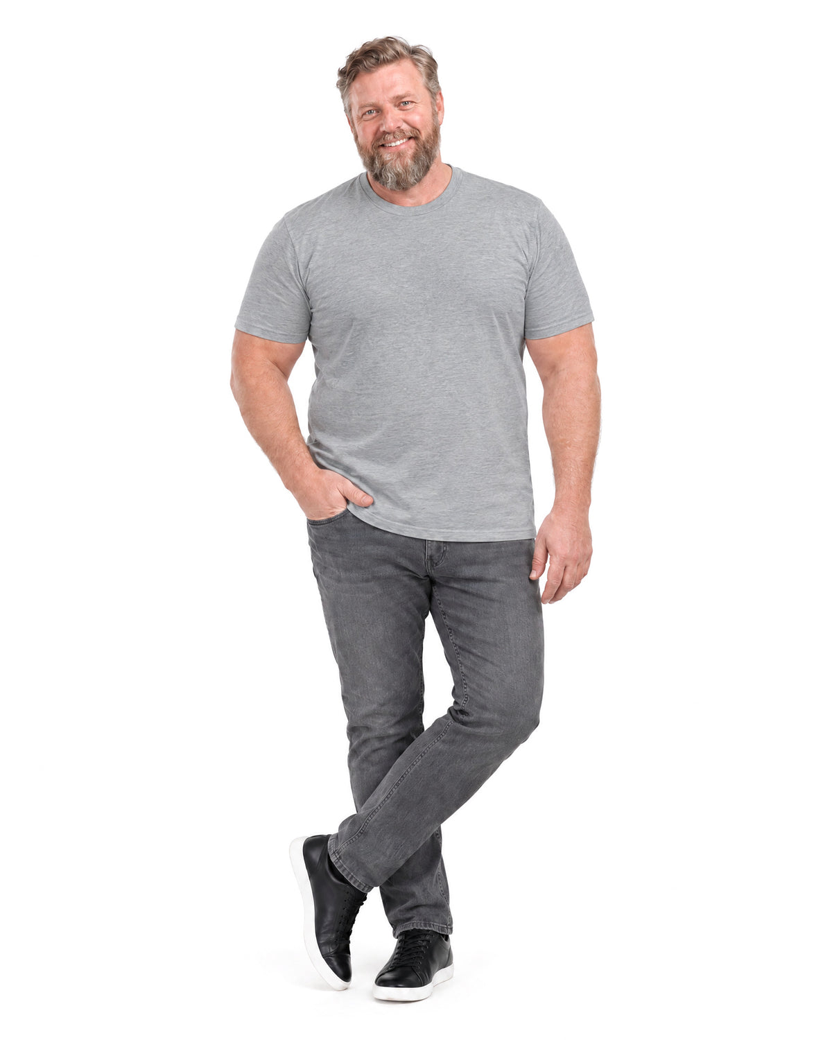 T-shirt der skjuler maven - Lysegrå