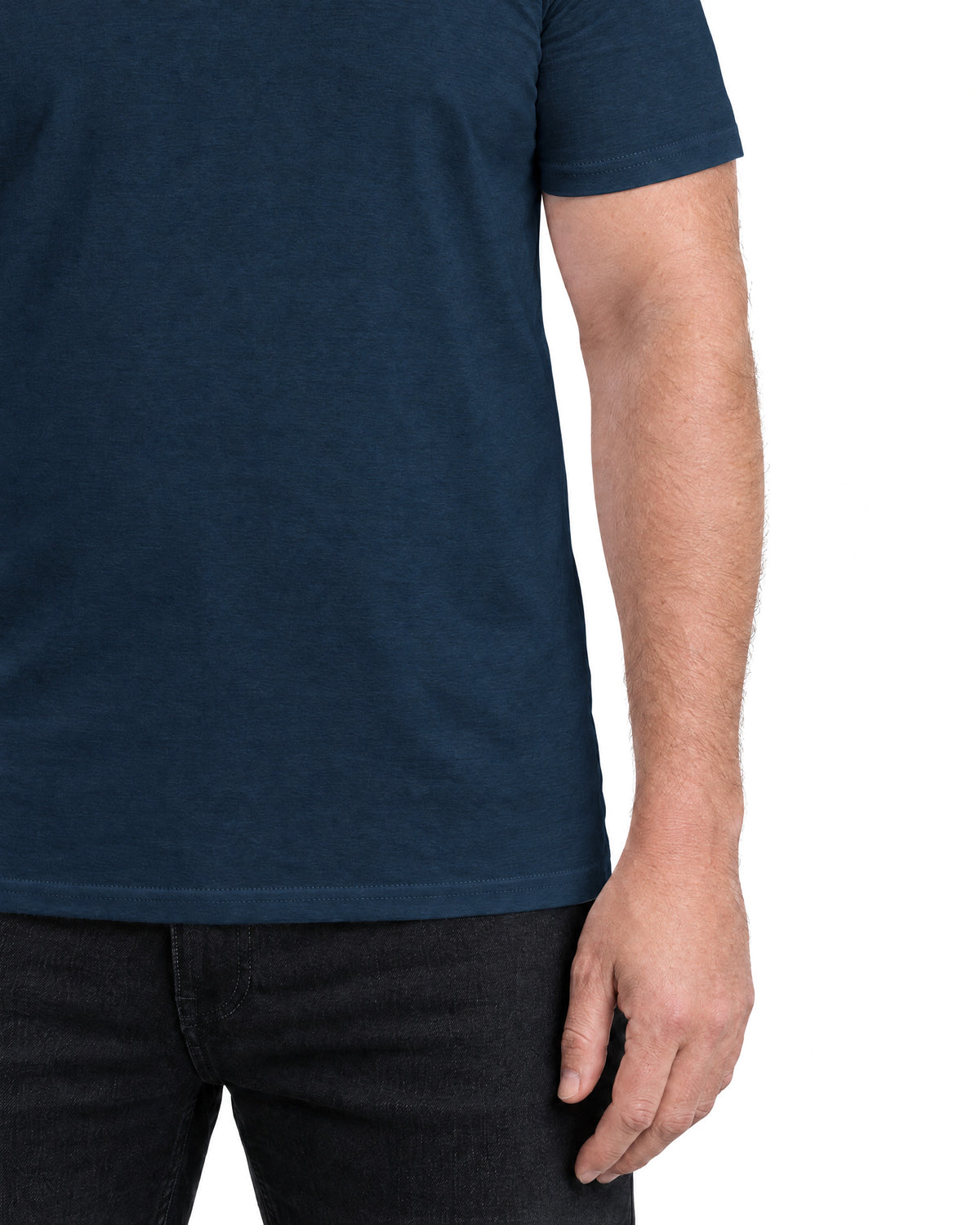 T-shirt Som Skjuler Maven - Marineblå
