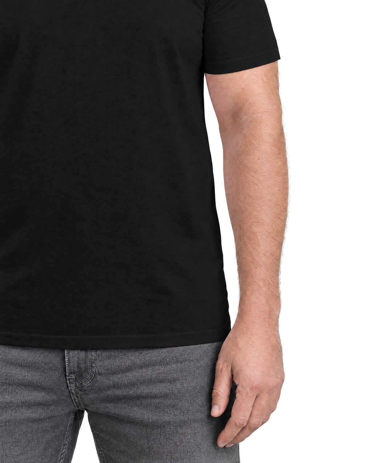 T-shirt der skjuler maven - Sort