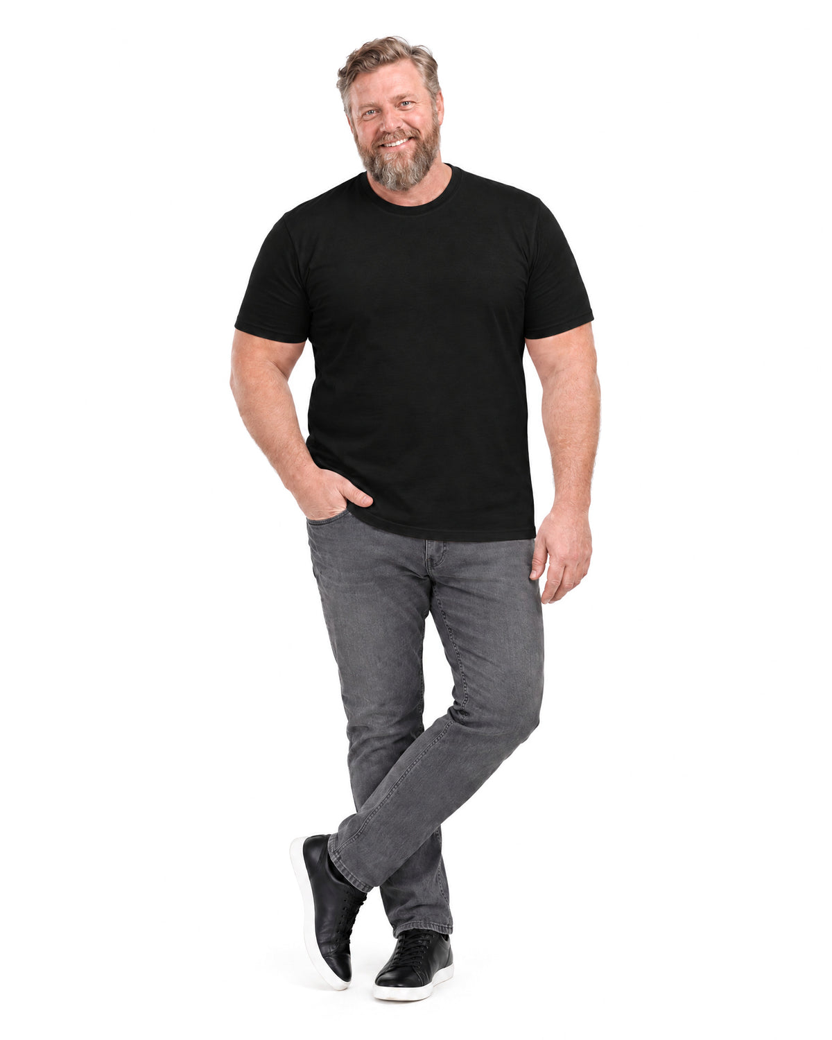 T-shirt der skjuler maven - Sort
