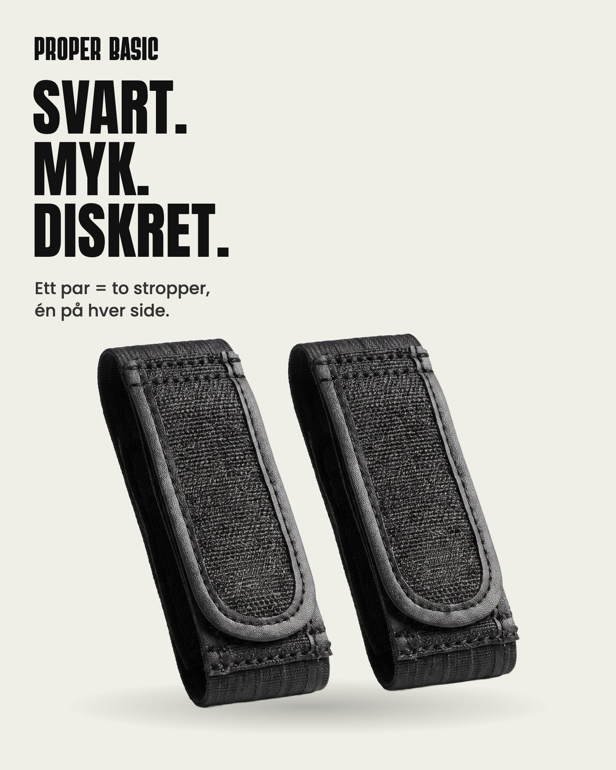 Proper Basic Beltestroppen i svart, ett par
