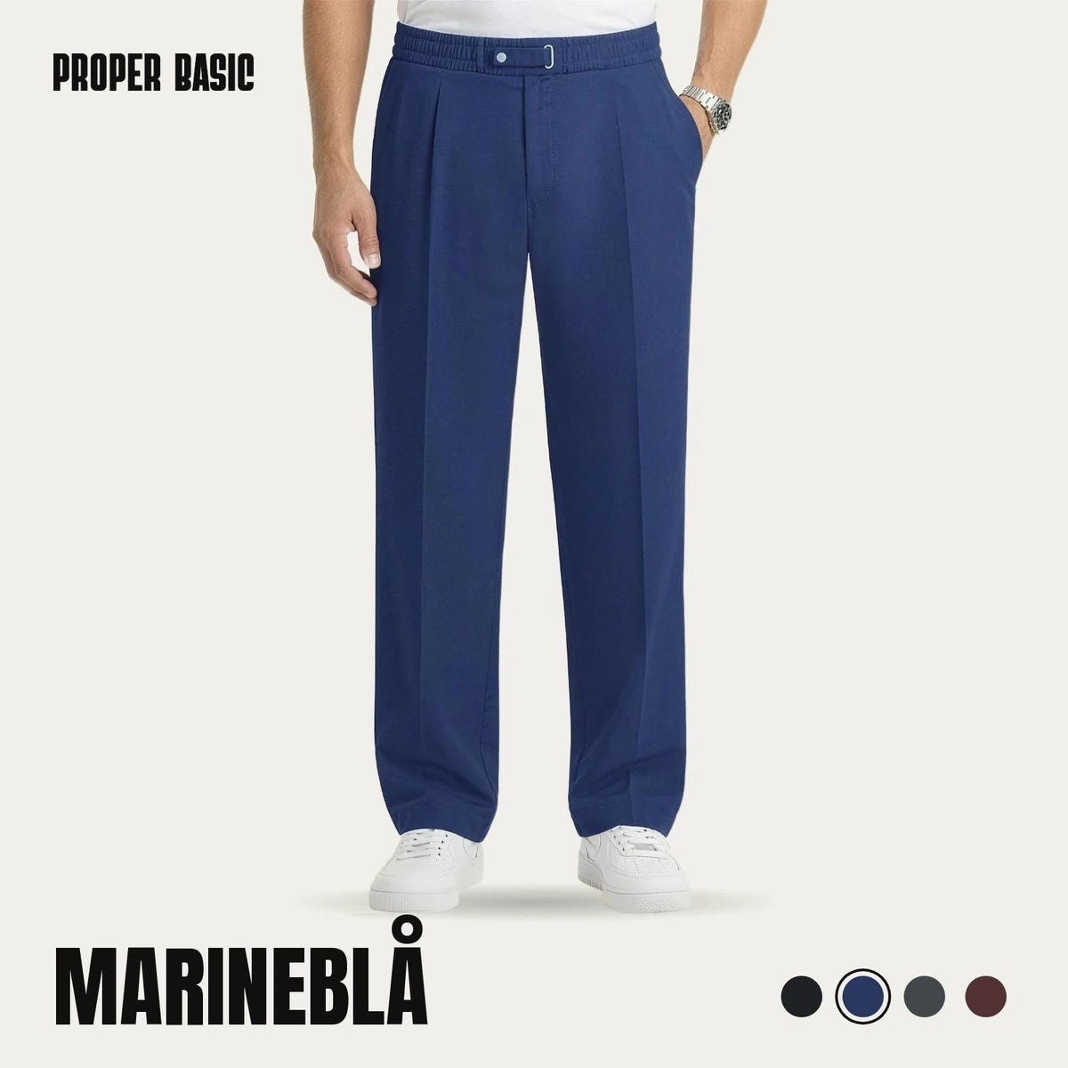 Proper Basic dressbukser i marineblå