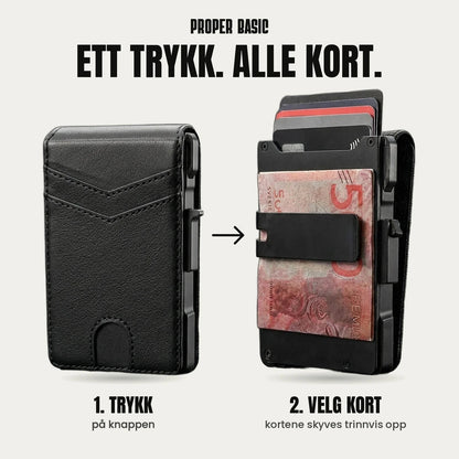 Ett trykk på knappen, og kortene skyves opp